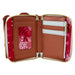 Détail des compartiments internes du portefeuille Loungefly avec motifs festifs Disney