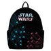 Zoom sur le logo Loungefly brodé sur le sac à dos Star Wars Neon 70