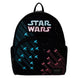 Zoom sur le logo Loungefly brodé sur le sac à dos Star Wars Neon 70