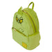 Intérieur spacieux du sac à dos Loungefly Grinch avec doublure rouge