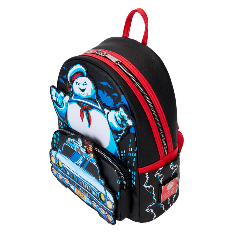 Intérieur spacieux du sac à dos Ghostbusters Loungefly avec compartiments pratiques