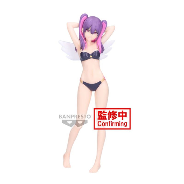 Figurine BANPRESTO Miriella en maillot de bain scintillant vue de face sur fond blanc