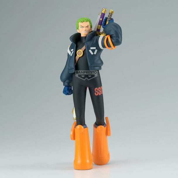 Figurine Roronoa Zoro Egghead 17cm vue de face avec détails précis BANPRESTO