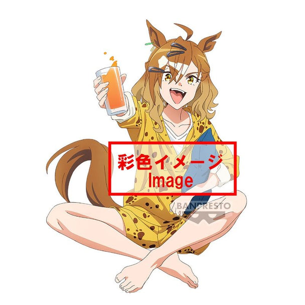 Photo de profil de la figurine BANPRESTO Umamusume Jungle Pocket Relax Time montrant sa pose détendue