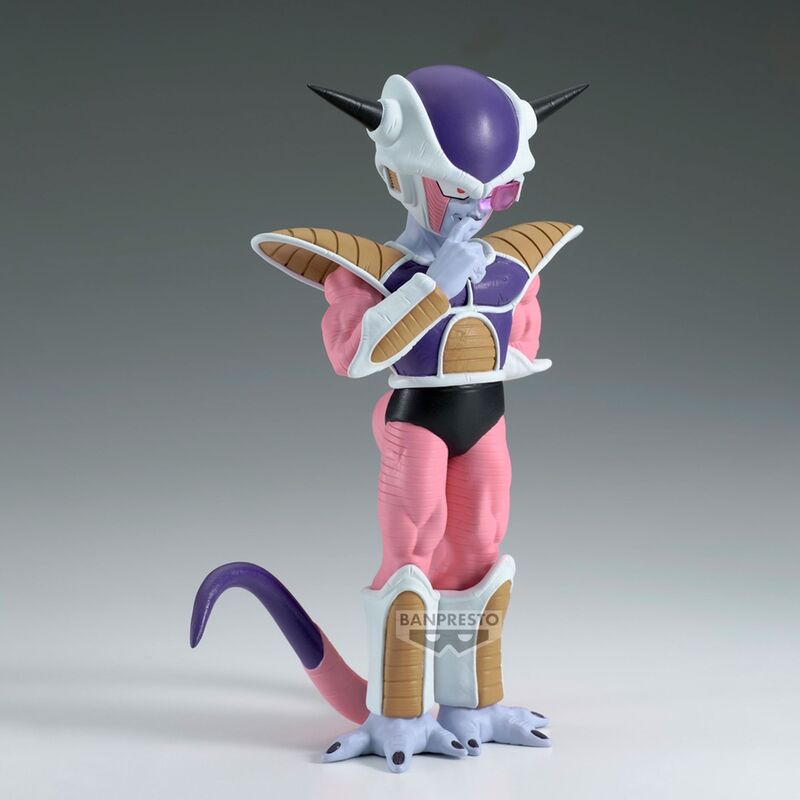Profil latéral de la figurine Frieza II BANPRESTO montrant la posture dynamique et les textures