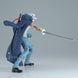 Profil latéral de la figurine Trafalgar Law montrant son épée et la posture dynamique