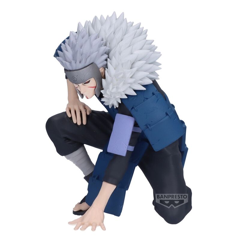 Vue latérale de la figurine Tobirama Senju montrant les détails de son armure