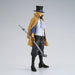 Vue arrière de la figurine Sabo mettant en avant les détails du manteau et des accessoires