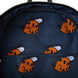 Détail des fermetures éclair et quincaillerie en métal noir sur le sac à dos Loungefly Chainsaw Man Pochita
