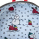Vue arrière du sac à dos Loungefly Snoopy Holiday avec bretelles ajustables et finitions en métal noir