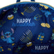 Sac à dos Loungefly Disney Stitch Menorah porté par un modèle lors d'une fête