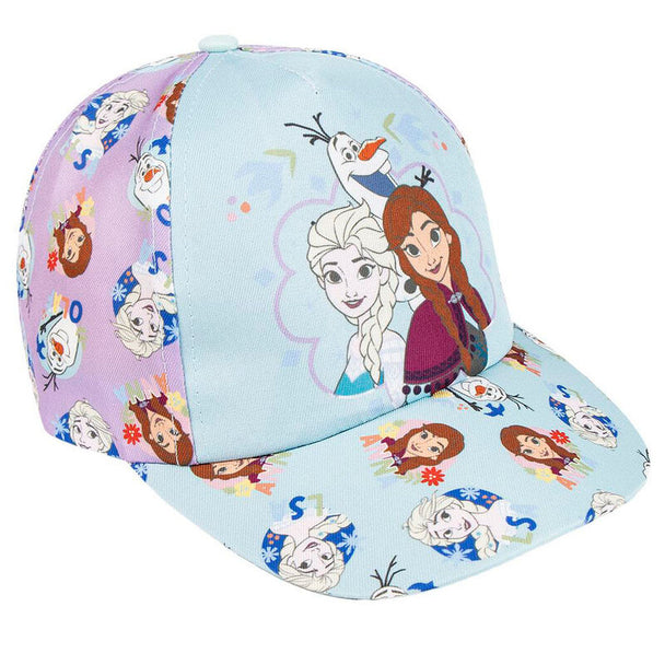 Casquette Disney Frozen CERDÁ taille 53cm vue de face avec logo coloré de la Reine des Neiges