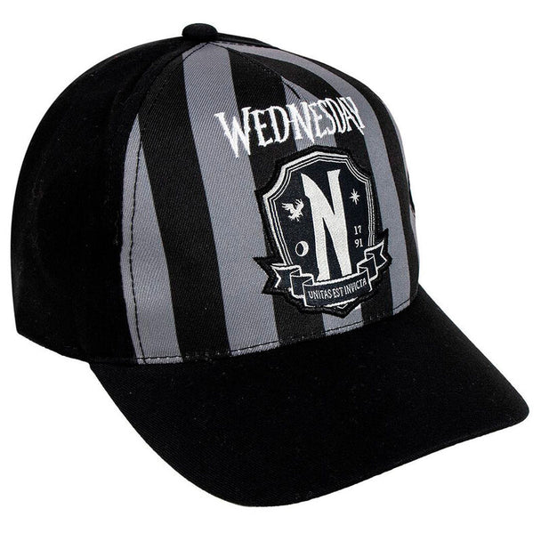 Casquette Wednesday CERDÁ vue de face, taille 55cm en polyester résistant