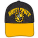 Casquette Harry Potter Hufflepuff CERDÁ vue de face en coton jaune et noir taille 58cm