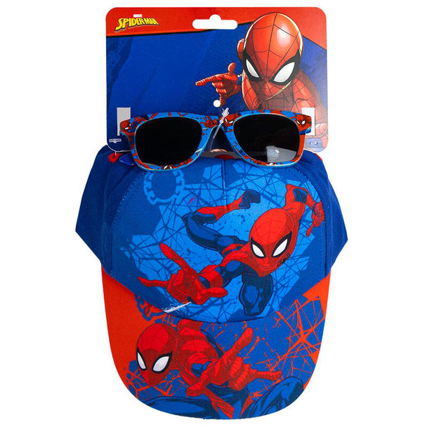 Set Spiderman Marvel CERDÁ comprenant une casquette rouge et lunettes assorties taille 53cm pour enfant.