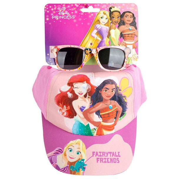 Set Disney Princess CERDÁ comprenant une casquette rose taille 53cm et des lunettes de soleil assorties pour enfant.