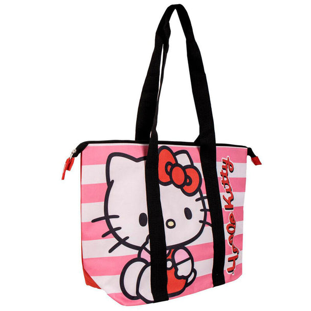 Sac de plage Hello Kitty CERDÁ en polyester avec dimensions 47x33x15 cm, affichant un design coloré et ludique