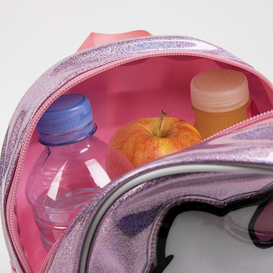 Sac à dos Hello Kitty Fantasy 23cm CERDÁ, vue latérale, montrant la taille compacte et la qualité des matériaux utilisés.