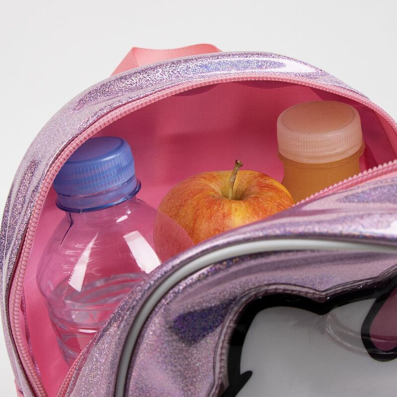 Sac à dos Hello Kitty Fantasy 23cm CERDÁ, vue latérale, montrant la taille compacte et la qualité des matériaux utilisés.