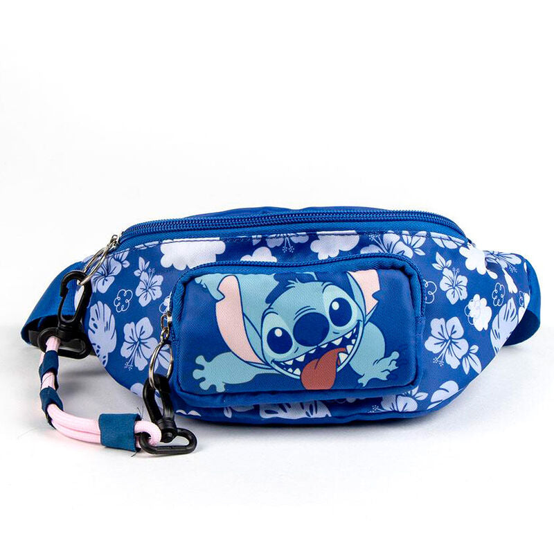 Vue latérale de la pochette ceinture Disney Stitch CERDÁ mettant en avant son profil fin et léger