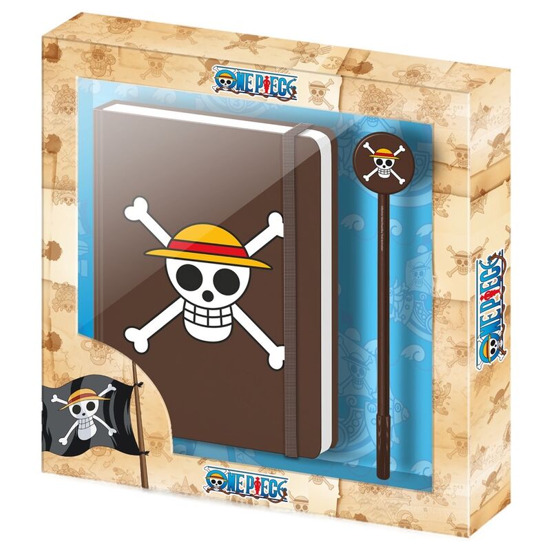 Set carnet One Piece avec stylo KARACTERMANIA, dimensions 22,4x2,2x23,2 cm, design officiel couleur vive