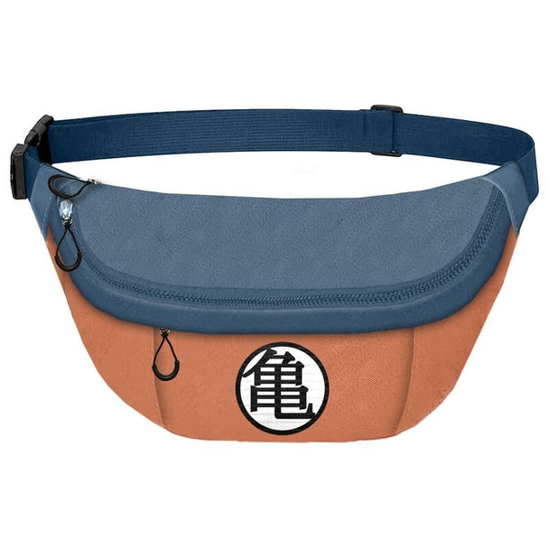 Sacoche ceinture Dragon Ball Z avec le symbole iconique, idéale pour les fans de Goku et ses amis. Transportez vos affaires avec style et praticité.