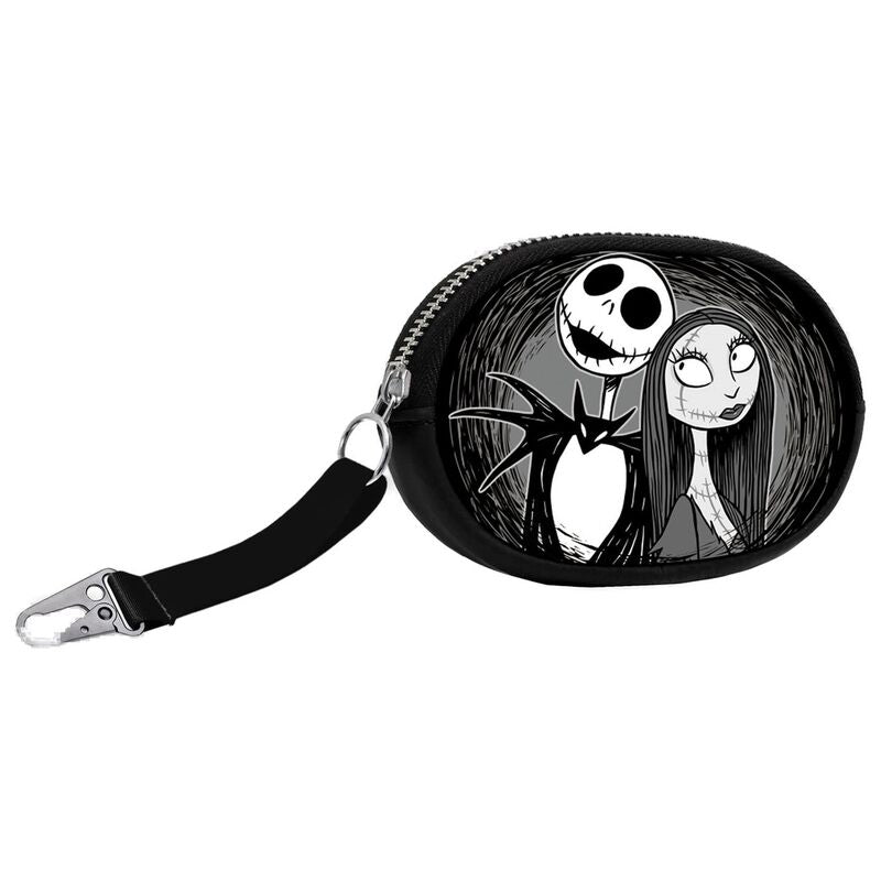 Porte-monnaie Disney Nightmare Before Christmas Love KARACTERMANIA avec design Jack Skellington et Sally, dimensions 12x1,5x8,5 cm.