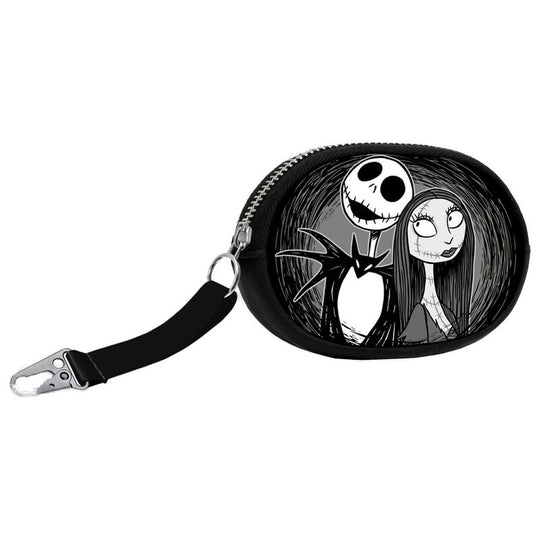 Porte-monnaie Disney Nightmare Before Christmas Love KARACTERMANIA avec design Jack Skellington et Sally, dimensions 12x1,5x8,5 cm.