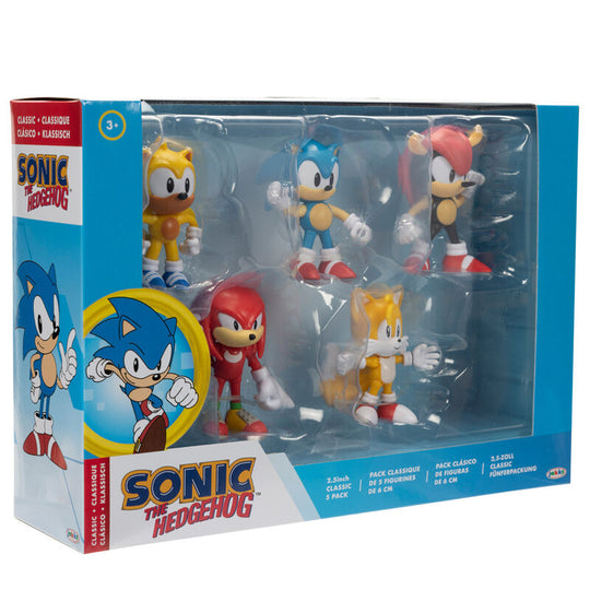 Photo des figurines Sonic the Hedgehog en action, mettant en valeur leur taille compacte de 6cm