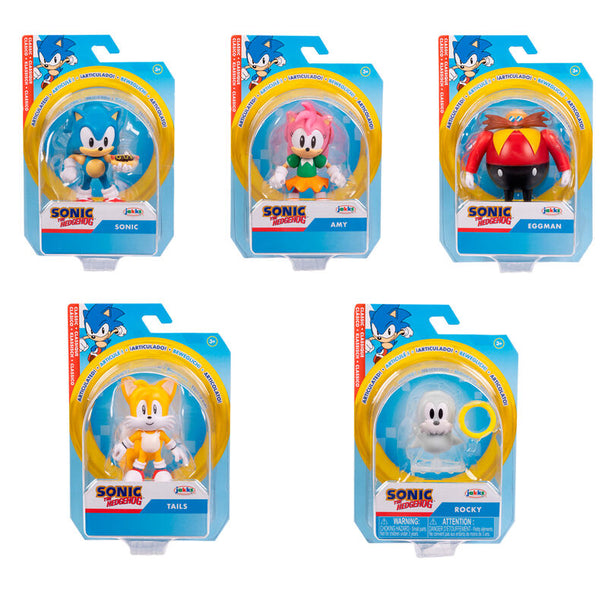 Figurine Sonic the Hedgehog bleue de 6 cm vue de face avec détails précis