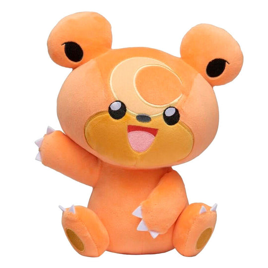 Peluche Teddiursa Pokémon de 22 cm, fabriquée par JAZWARES, vue de face sur fond blanc.