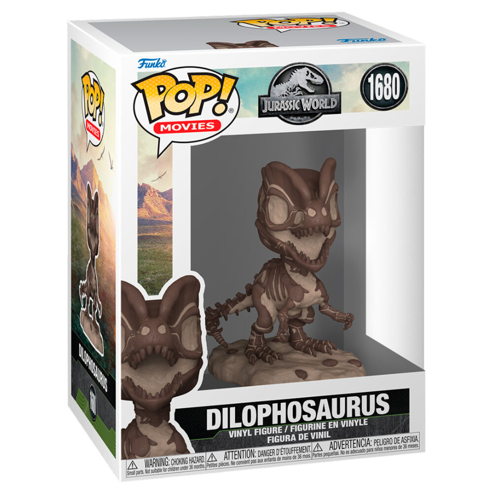 Figurine Funko POP Jurassic World Dilophosaurus en vinyle de 9 cm dans sa boîte cadeau officielle