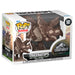 Vue rapprochée de la figurine Funko POP Triceratops Jurassic World montrant les détails et couleurs vives