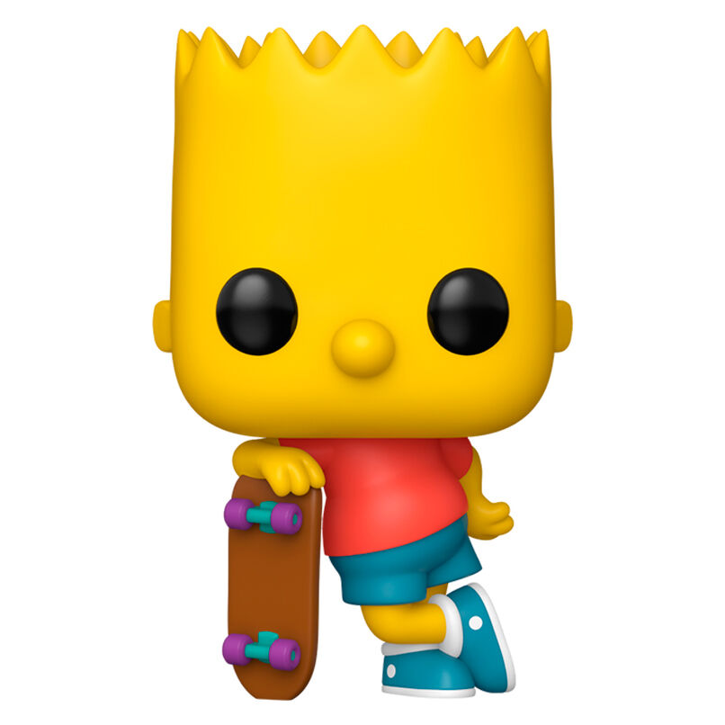 Vue rapprochée de la figurine Bart Simpson Funko POP avec détails colorés et boîte collector