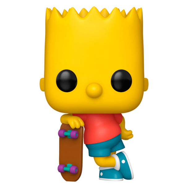 Vue rapprochée de la figurine Bart Simpson Funko POP avec détails colorés et boîte collector