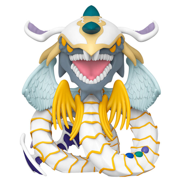 Vue latérale de la figurine FUNKO POP Deluxe Yu-Gi-Oh! Rainbow Dragon mettant en valeur ses ailes arc-en-ciel