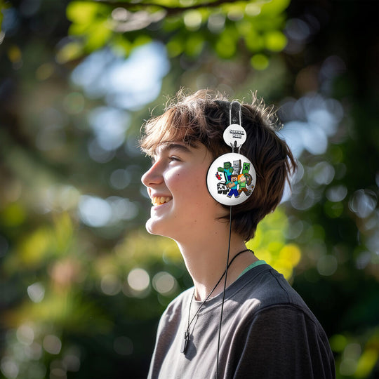 Présentation des dimensions compactes du casque Minecraft avec une règle à côté