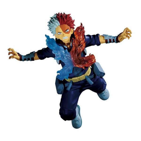 Figurine Shoto Todoroki 12cm de la série My Hero Academia par BANPRESTO, vue de face avec détails précis.