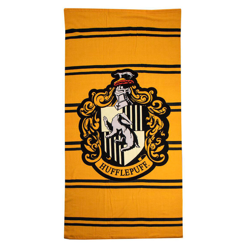 Serviette de plage microfibre Harry Potter Hufflepuff 90x180cm avec logo officiel CERDÁ