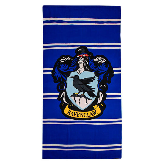 Serviette de plage microfibre Harry Potter Ravenclaw 90x180cm avec logo officiel CERDÁ, parfaite pour la plage et la piscine.