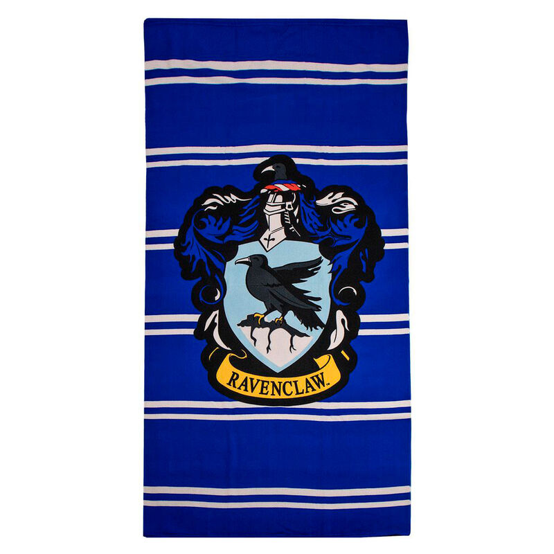 Serviette de plage microfibre Harry Potter Ravenclaw 90x180cm avec logo officiel CERDÁ, parfaite pour la plage et la piscine.