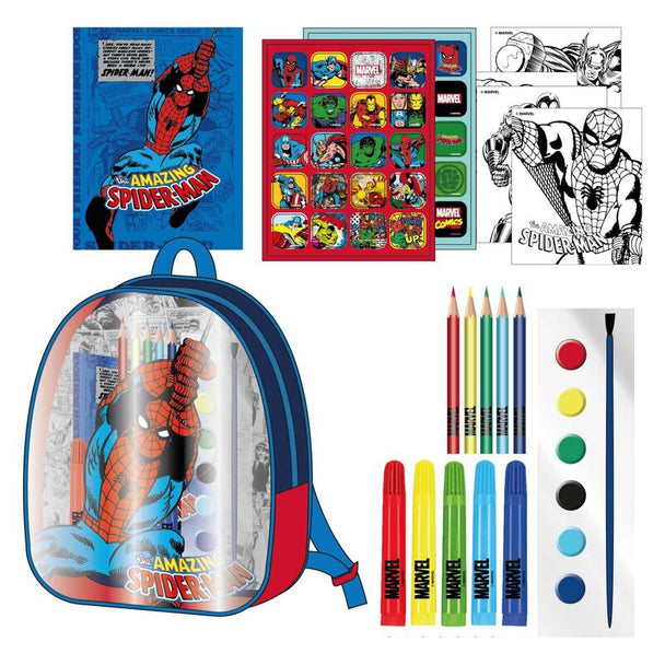 Set papeterie Marvel Avengers avec sac à dos CERDÁ aux dimensions 22x23x7 cm, parfait pour les enfants fans de super-héros.