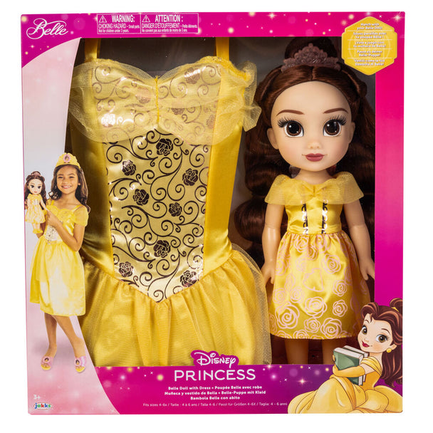 Poupée Belle de Disney La Belle et la Bête mesurant 38 cm avec visage détaillé et cheveux bruns soignés