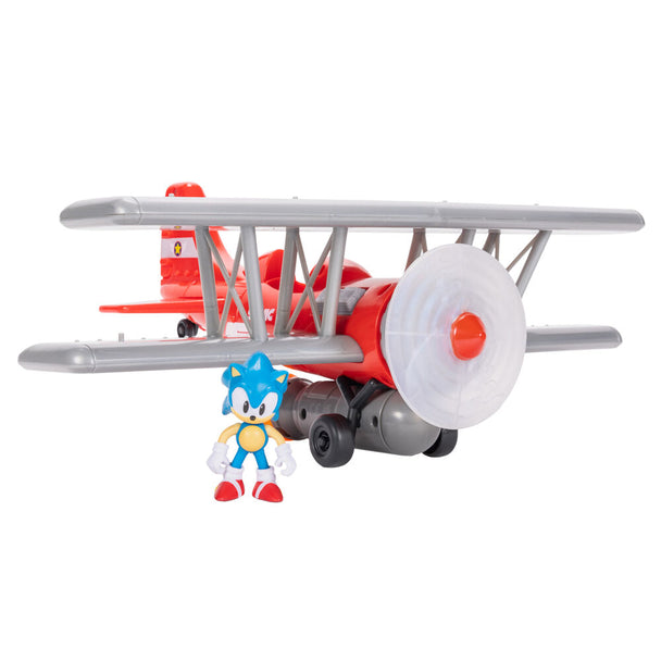 Figurine Sonic the Hedgehog Tornado biplane vue de face avec détails colorés