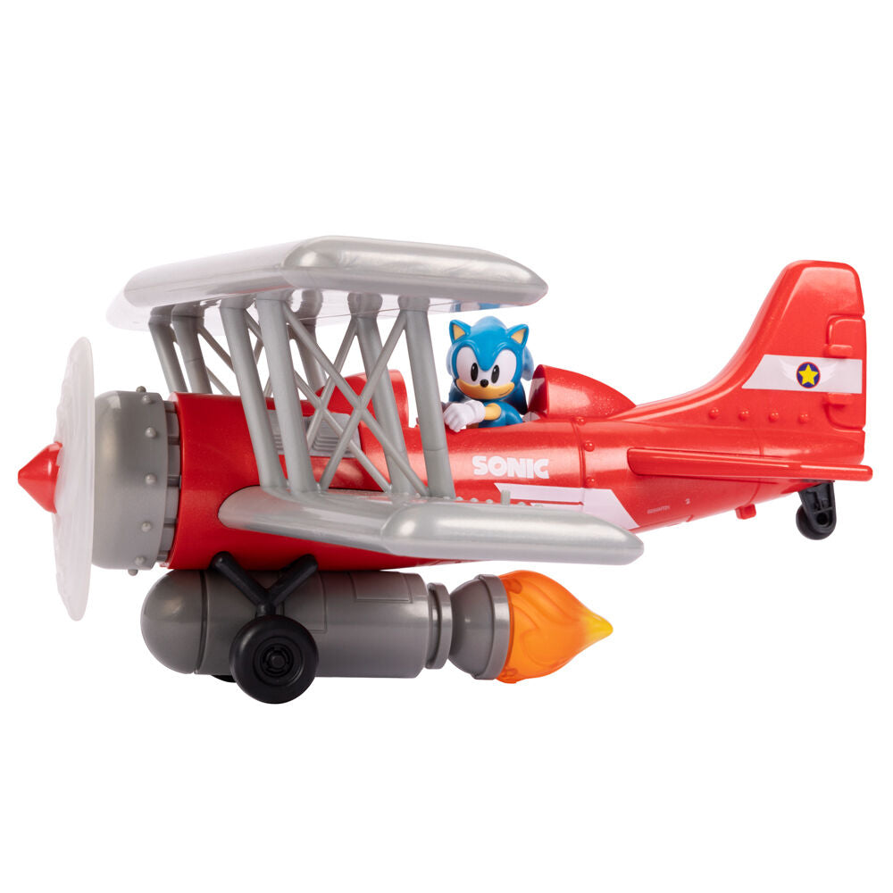 Vue latérale montrant les ailes détaillées du biplan Sonic the Hedgehog