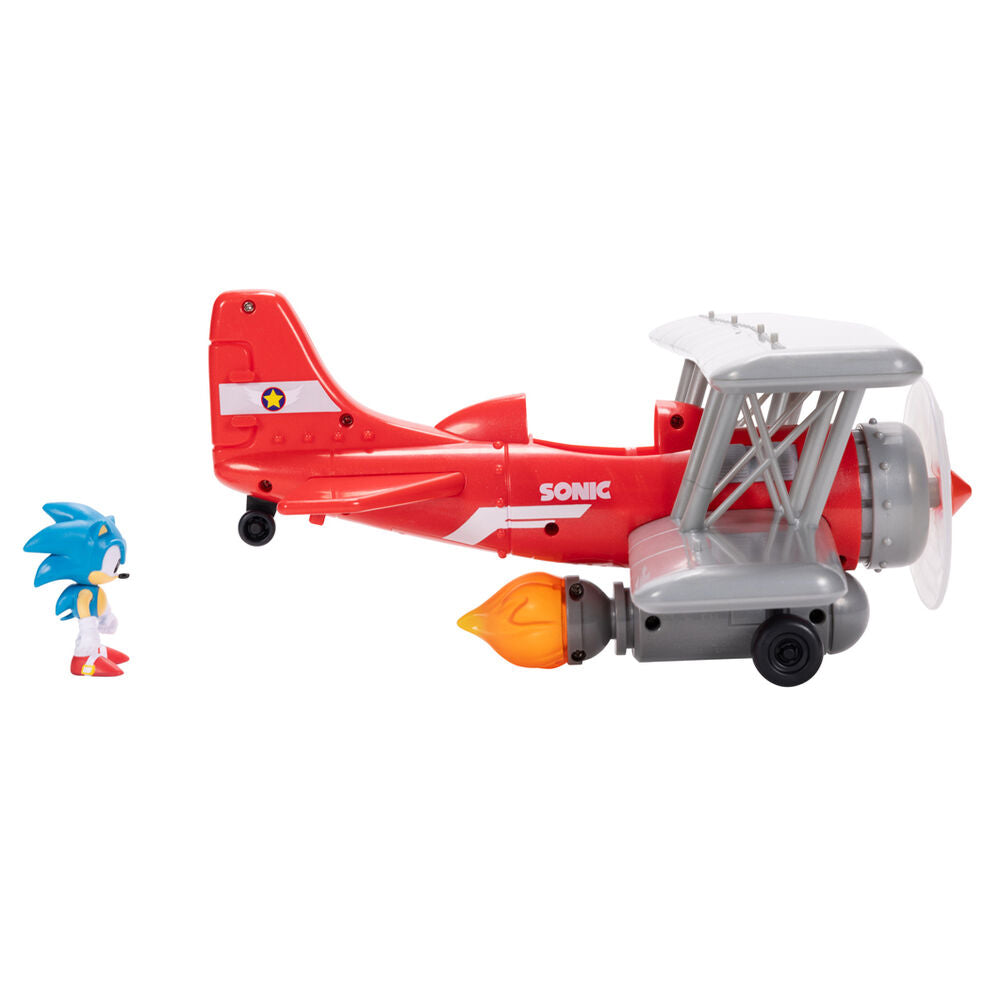 Image arrière du biplan Sonic avec les détails du moteur et de la queue