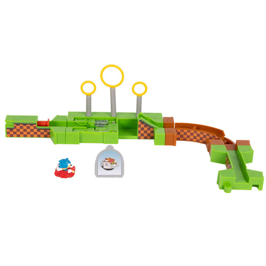 Vue rapprochée des accessoires colorés inclus dans le playset Sonic & Knuckles