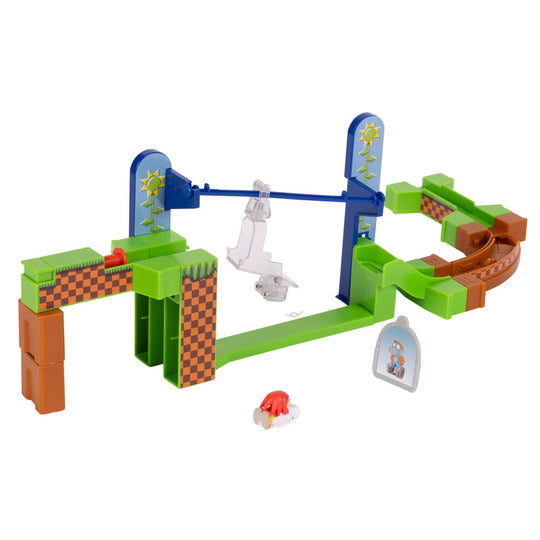 Image montrant l'assemblage facile des différentes pièces du playset Sonic & Knuckles