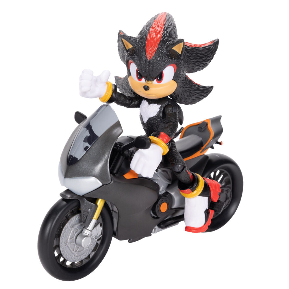 Playset complet avec véhicule Shadow Sonic Sonic 3 présenté sur fond blanc, mettant en valeur les détails