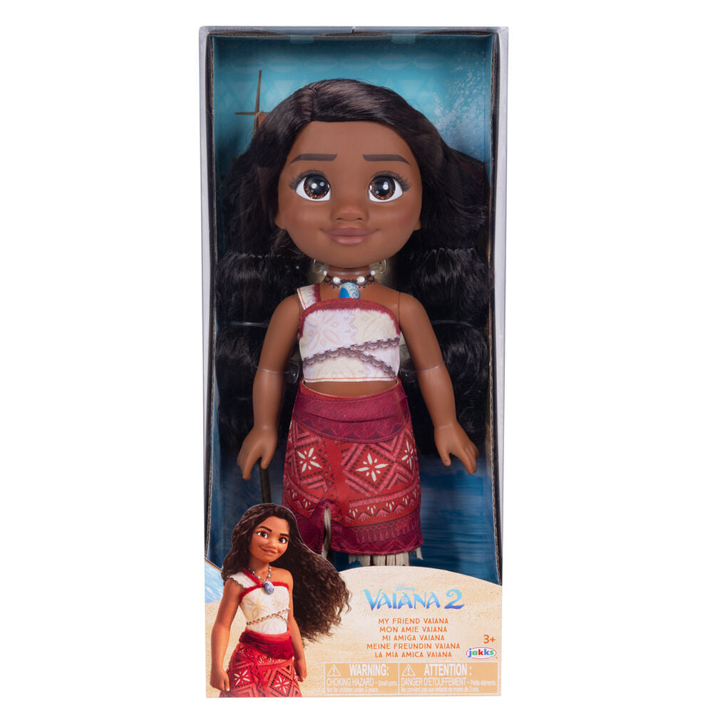 Photo de la poupée Vaiana Disney de 38 cm avec sa tenue traditionnelle